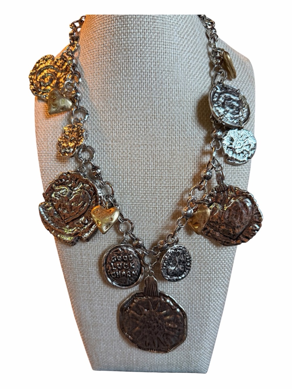 Zara Gold & Silver Mixed Charm Coin Necklace